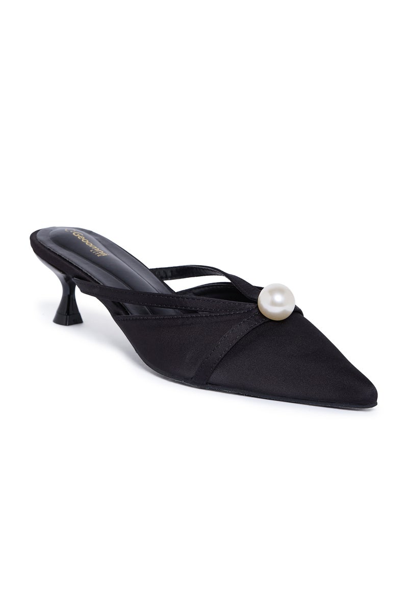 Geoomnii Mid Heel Mules for Women – Stylish Backless Slip-On Heels for Office, Party & Everyday Wear - Image 1